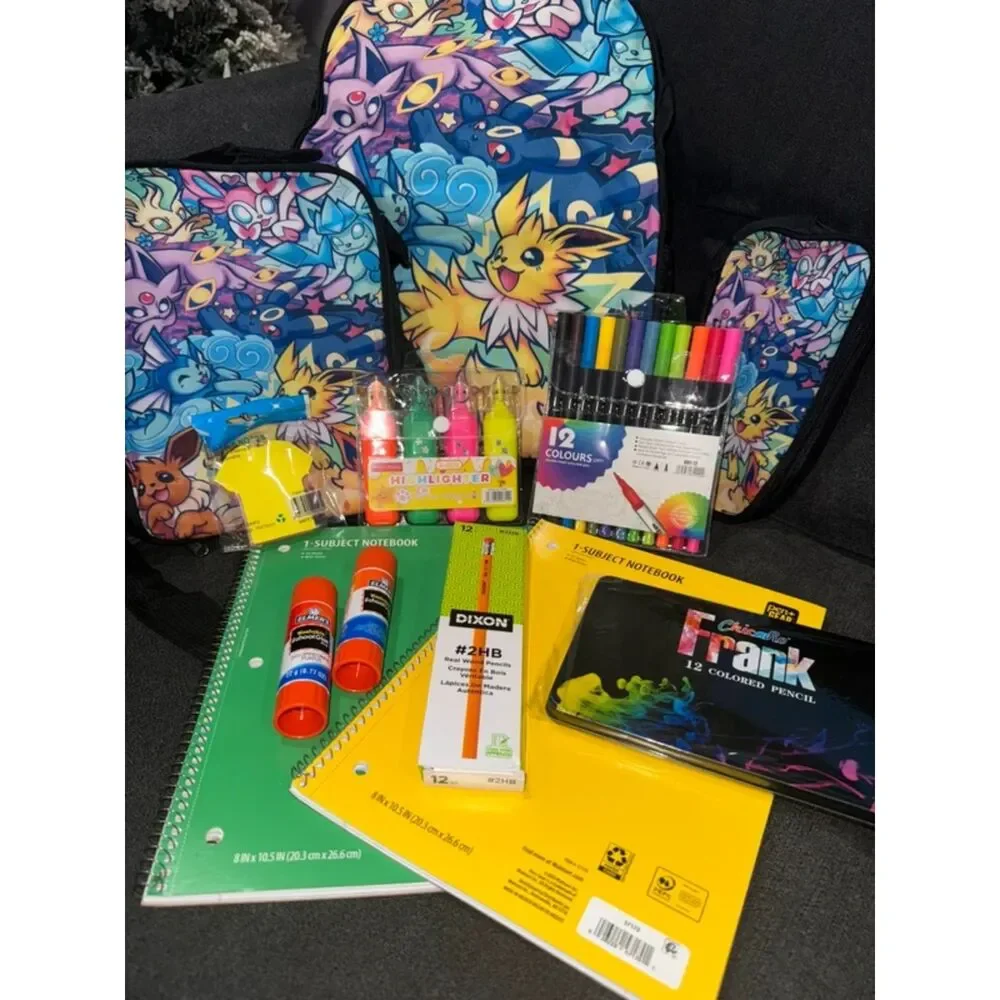 Pokemon Bookbag Backpack Bundle for School with Supplies